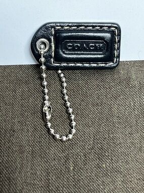 Coach Black w/ White Stitching 1.5” Leather Hangtag